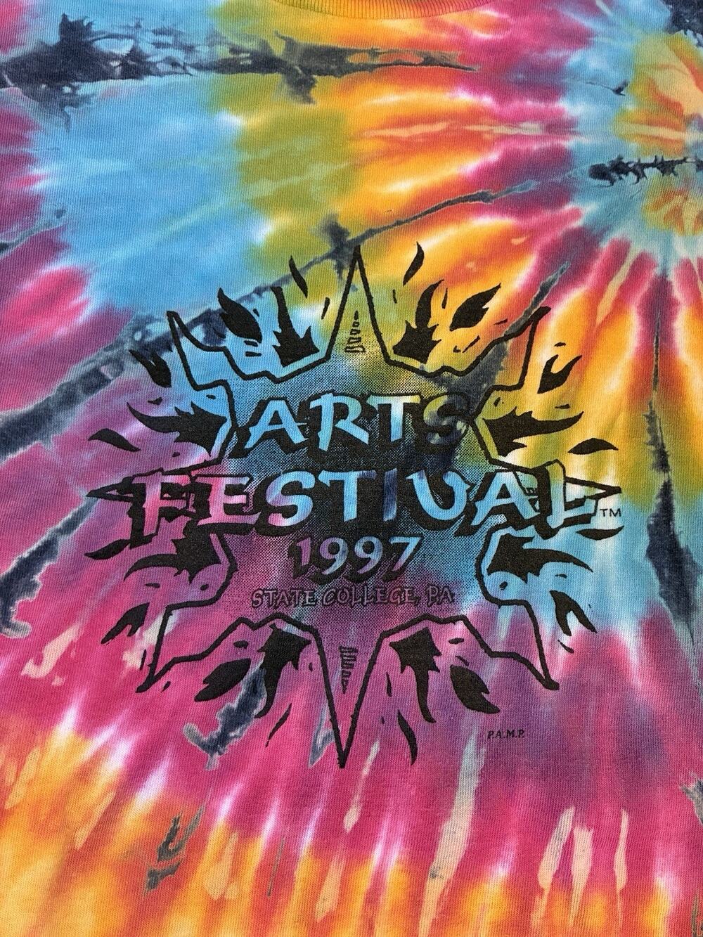 VINTAGE 1997 State College Arts Festival Tie Dye Shirt Large Single Stitch PSU
